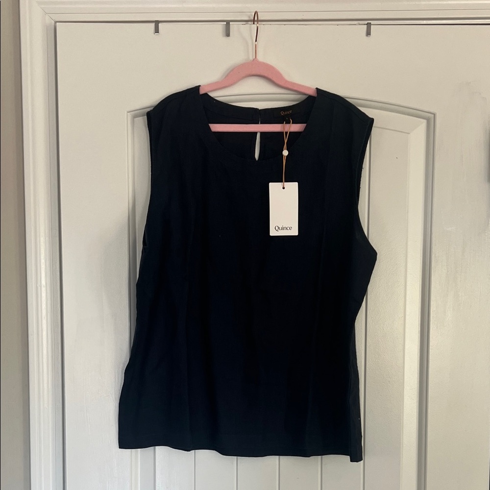 Quince Black Sleeveless Tank Top